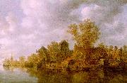 Jan van  Goyen River Landscape Norge oil painting reproduction